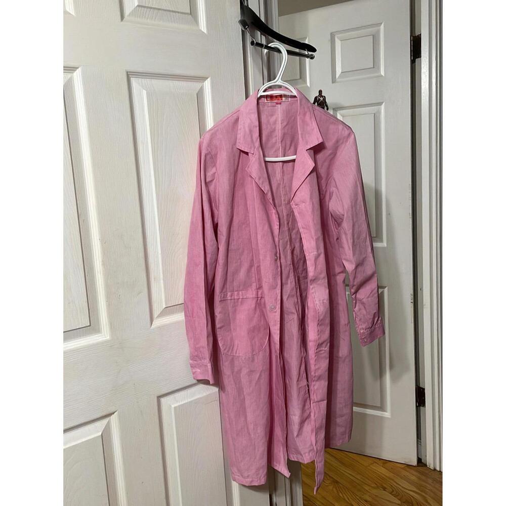 Doctor nurse breast cancer awareness pink large jacket laboratory smock coat